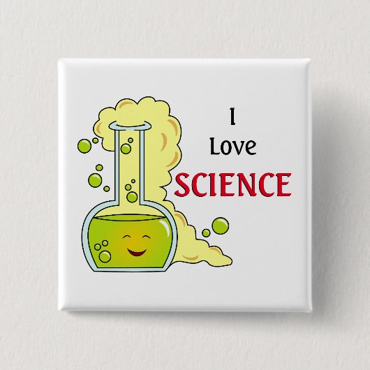 I Liebe Science Chemie Flasche Button (Vorderseite)