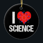 I Liebe Science Cool Atom Model Scientist Keramik Ornament<br><div class="desc">Ich Liebe Wissenschaft Weihnachtsschmuck. Ein Herz mit einem Atom-Modell umhüllt es ist ein großartiges Geschenk für einen Wissenschaftler. Die Wissenschaft ist so cool.</div>