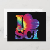 I Liebe Science gefärbte Krawatte Postkarte (Vorne/Hinten)