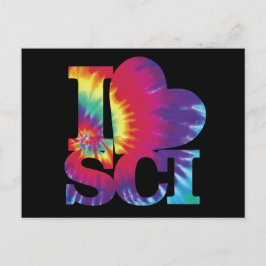 I Liebe Science gefärbte Krawatte Postkarte