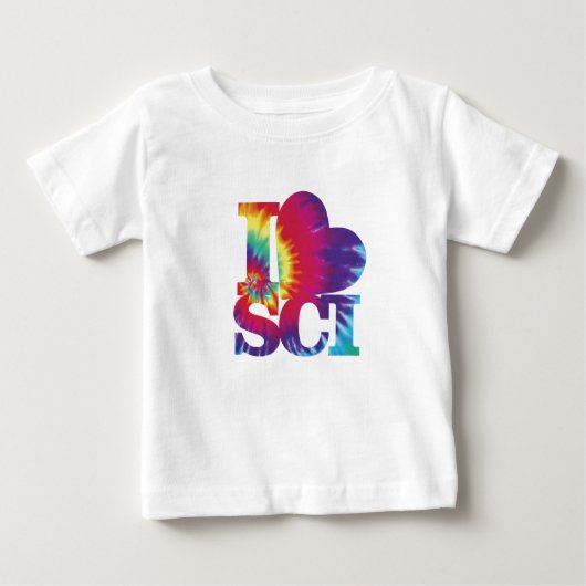 I Liebe Science Kinderkleidung Ruffle Baby T-shirt (Vorderseite)