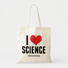 I Liebe Science Personalisiert Scientist Atom Mode Tragetasche