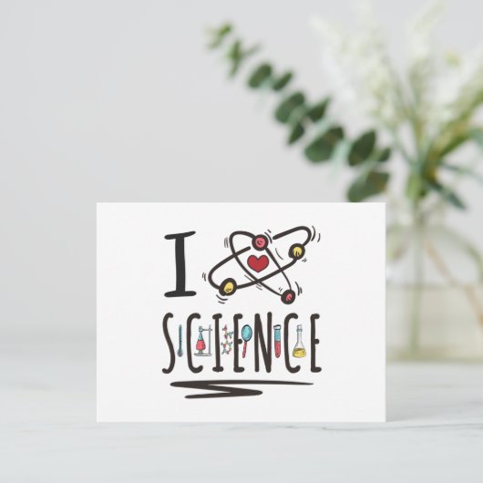I Liebe Science Postkarte (Stehend Vorderseite)