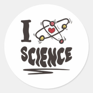 I Liebe Science Runder Aufkleber