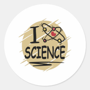 I Liebe Science Runder Aufkleber