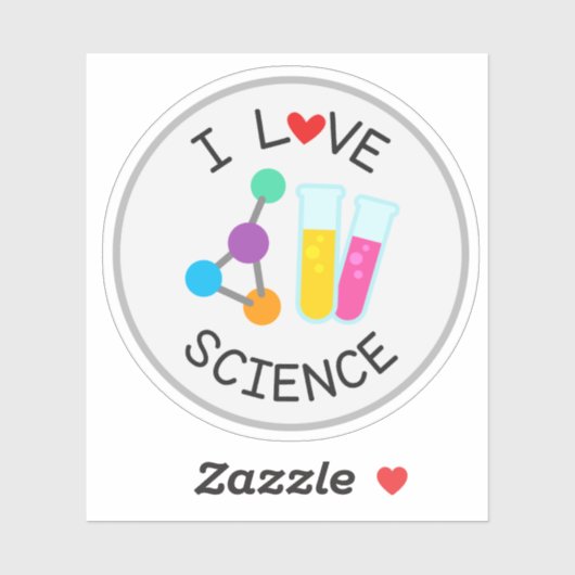 I Liebe Science School Die Cut Sticker Decal (Blatt)