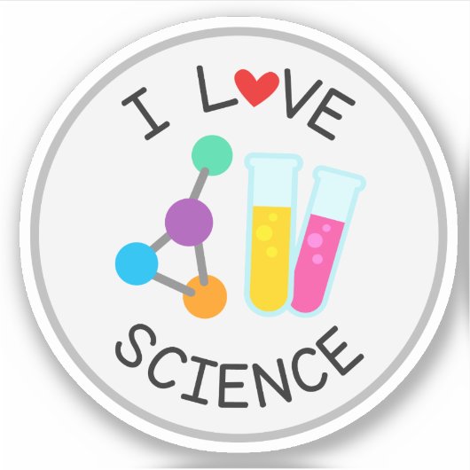 I Liebe Science School Die Cut Sticker Decal (Vorderseite)