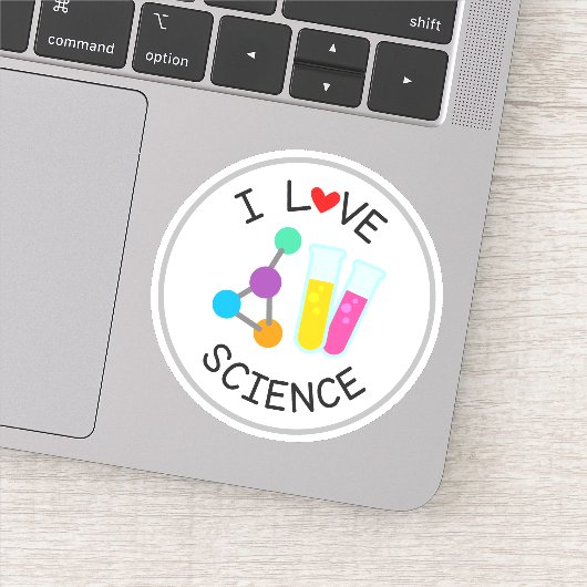 I Liebe Science School Die Cut Sticker Decal (Detail)