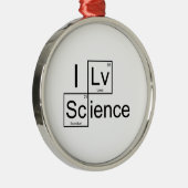 I Liebe Science Silbernes Ornament (Rechts)