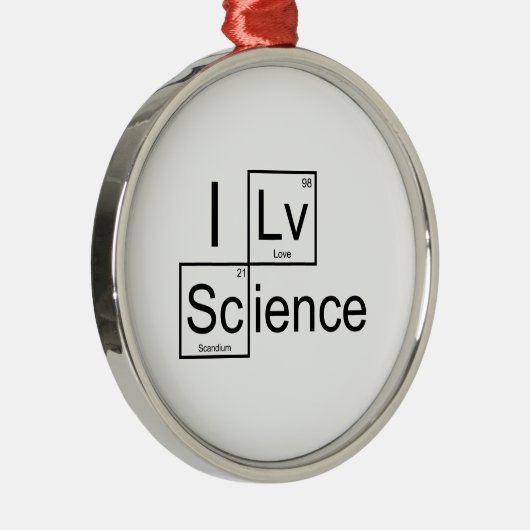 I Liebe Science Silbernes Ornament (Rechts)