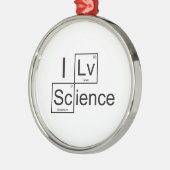 I Liebe Science Silbernes Ornament (Links)