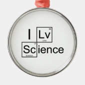 I Liebe Science Silbernes Ornament (Vorne)