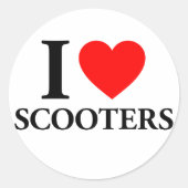 I Liebe Scooters Runder Aufkleber (Vorderseite)