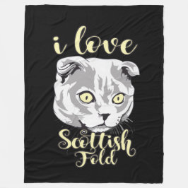I Liebe Scottish Fold Fleecedecke
