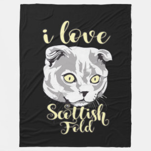 I Liebe Scottish Fold Fleecedecke