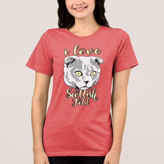 I Liebe Scottish Fold Tri-Blend Shirt (Vorderseite)