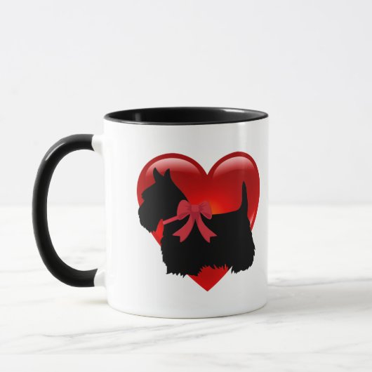 I Liebe, Scottish Terrier, großes rotes Herz Tasse (Links)