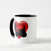 I Liebe, Scottish Terrier, großes rotes Herz Tasse (Vorderseite Links)