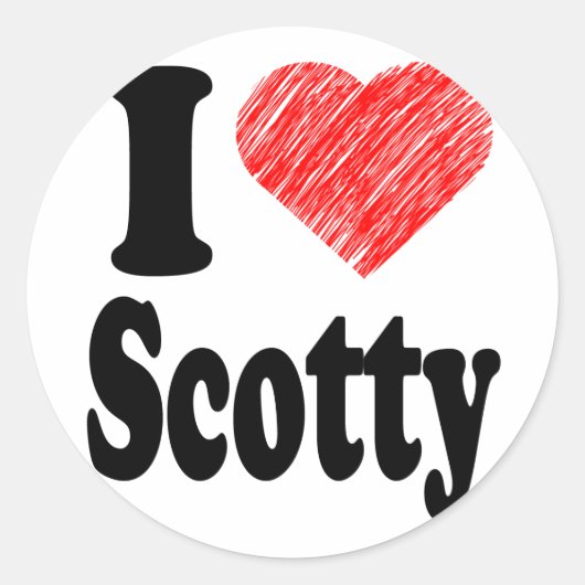 I Liebe Scotty Heart Art Round Sticker (Vorderseite)