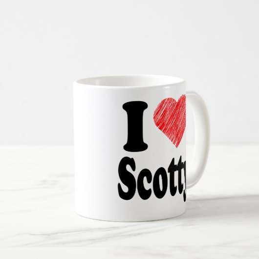 I Liebe Scotty Herz-Kunst-Tasse Kaffeetasse (VorderseiteRechts)