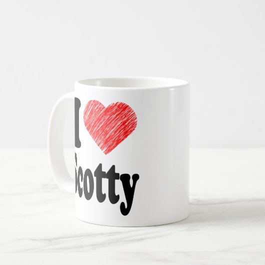 I Liebe Scotty Herz-Kunst-Tasse Kaffeetasse (Vorderseite Links)