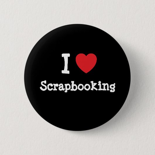 I Liebe Scrapbooking Herz maßgeschneidert personal Button (Vorderseite)