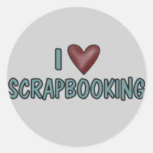 I Liebe Scrapbooking Runder Aufkleber