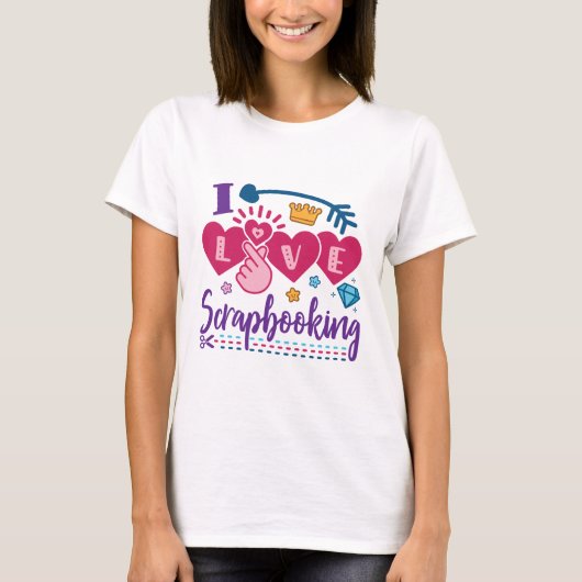 I Liebe Scrapbooking Scrapbook T-Shirt (Vorderseite)