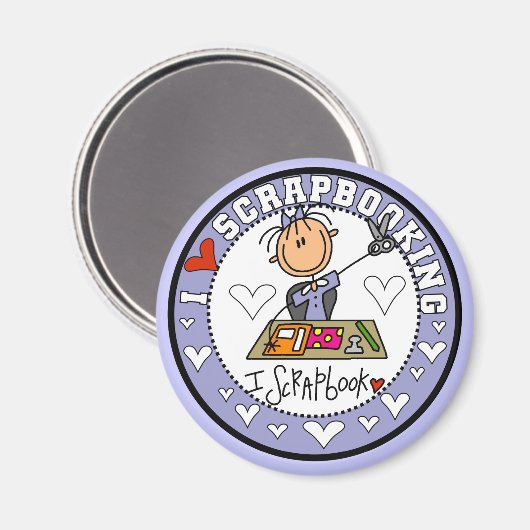 I Liebe Scrapbooking Tshirts und Geschenke Magnet (Vorderseite/Rückseite)