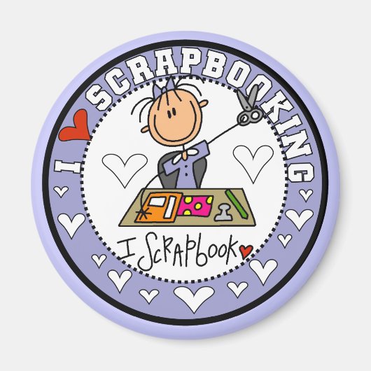 I Liebe Scrapbooking Tshirts und Geschenke Magnet (Vorne)