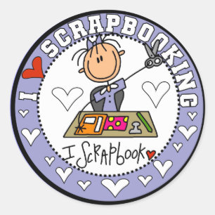 I Liebe Scrapbooking Tshirts und Geschenke Runder Aufkleber