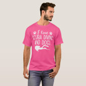 I Liebe Scuba Diving and Hunde Funny Scuba Diving T-Shirt (Vorne ganz)