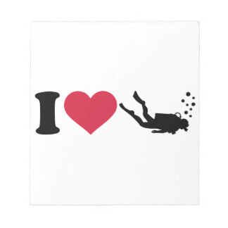 I Liebe Scuba Diving Notizblock