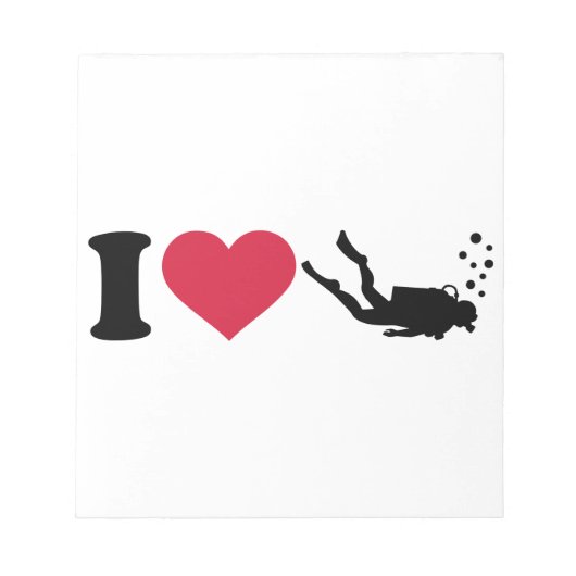 I Liebe Scuba Diving Notizblock (Vorderseite)