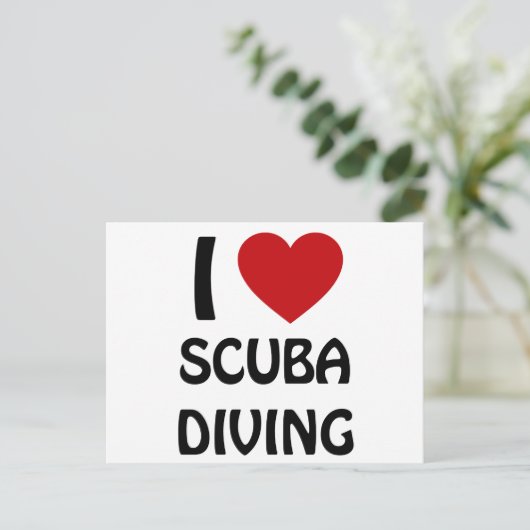 I Liebe Scuba Diving Postkarte (Stehend Vorderseite)