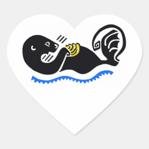 I Liebe Sea OTTERS - Wildtiere - Natur - Ozean Herz-Aufkleber