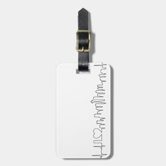 I Liebe Seattle in einer außerordentlichen Art Gepäckanhänger (Vorderseite vertikal)