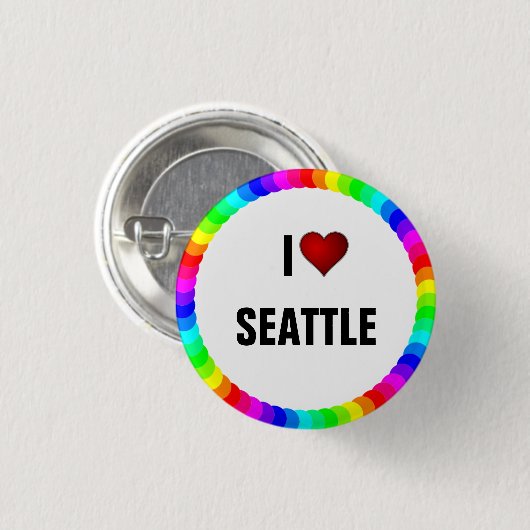 I Liebe Seattle Pinback-Taste Button (Vorne & Hinten)