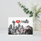 I Liebe Seattle Postkarte (Stehend Vorderseite)