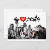 I Liebe Seattle Postkarte (Vorne/Hinten)