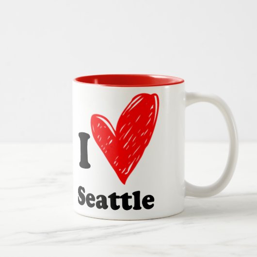 I Liebe Seattle Zweifarbige Tasse (Rechts)