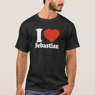 I Liebe Sebastian I Heart Sebastian Rotes Herz Val T-Shirt