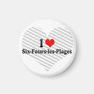I Liebe Sechs-Fours-les-Strände, Frankreich Magnet