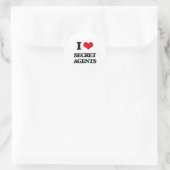 I Liebe Secret Agenten Runder Aufkleber (Tasche)