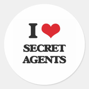 I Liebe Secret Agenten Runder Aufkleber