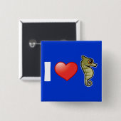 I Liebe-Seepferde Button (Vorne & Hinten)
