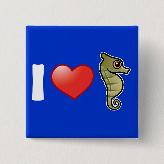 I Liebe-Seepferde Button (Vorderseite)