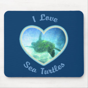 I Liebe-Seeschildkröten Mousepad