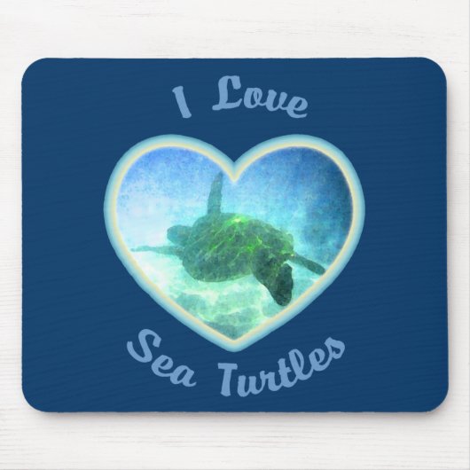 I Liebe-Seeschildkröten Mousepad (Vorne)