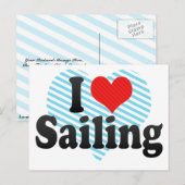 I Liebe Segeln Postkarte (Vorne/Hinten)